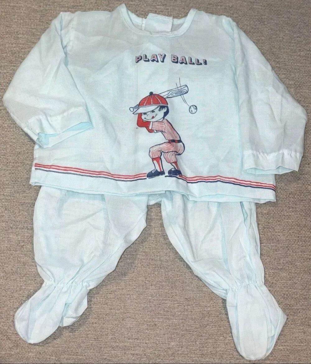 Vintage newborn baseball outfit
